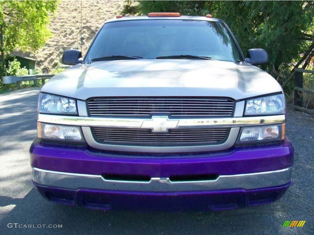 2003 Silverado 3500 LS Crew Cab Dually - Light Pewter Metallic / Medium Gray photo #6