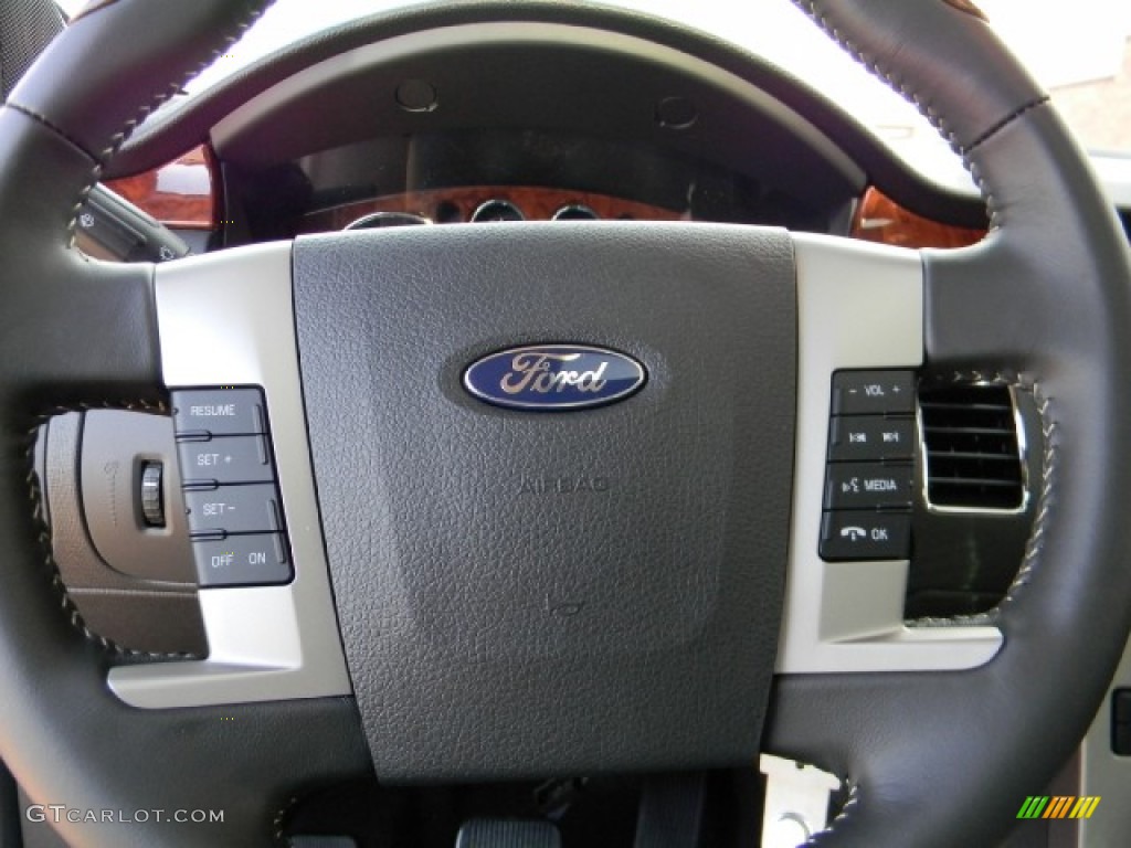 2012 Ford Flex Limited Charcoal Black Steering Wheel Photo #58197160