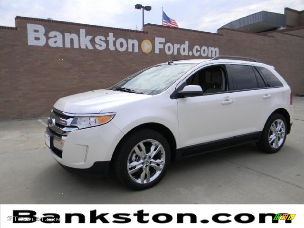 2012 Edge SEL EcoBoost - White Platinum Metallic Tri-Coat / Medium Light Stone photo #1