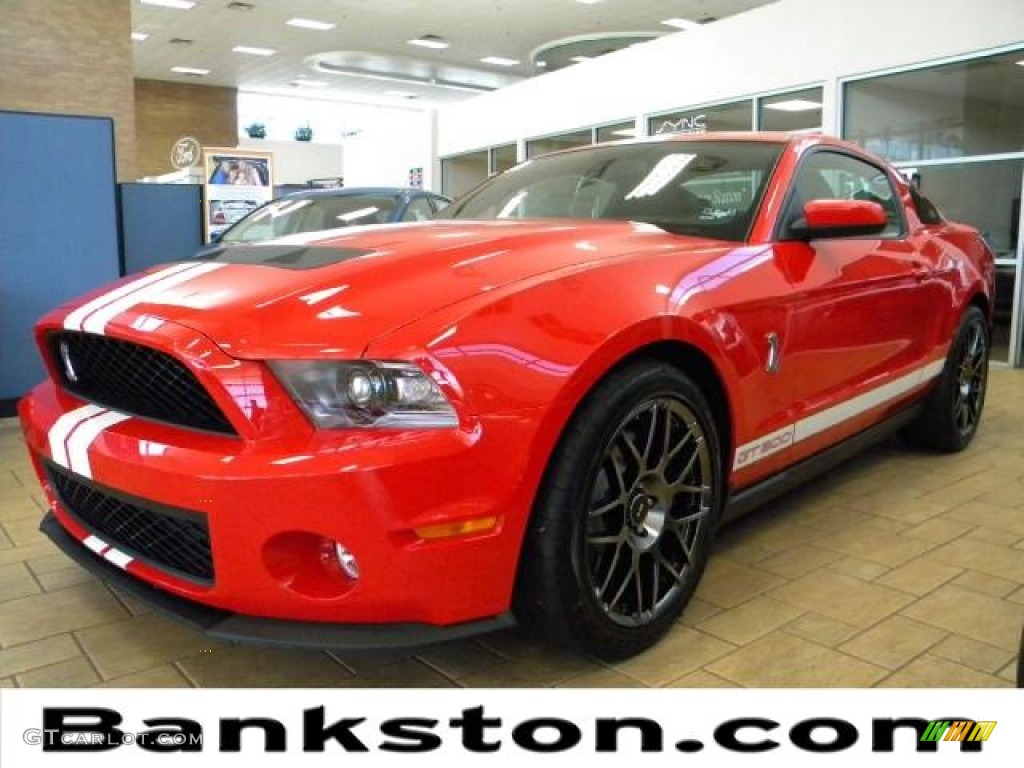 2012 Mustang Shelby GT500 SVT Performance Package Coupe - Race Red / Charcoal Black/White Recaro Sport Seats photo #1