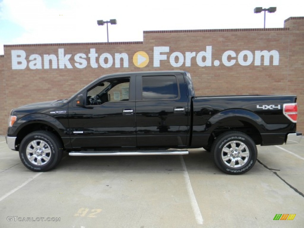 2011 F150 XLT SuperCrew 4x4 - Ebony Black / Steel Gray photo #5