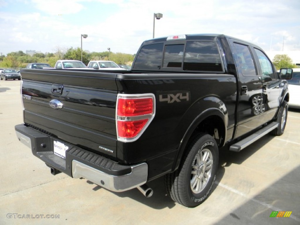 2011 F150 Lariat SuperCrew 4x4 - Ebony Black / Black photo #3