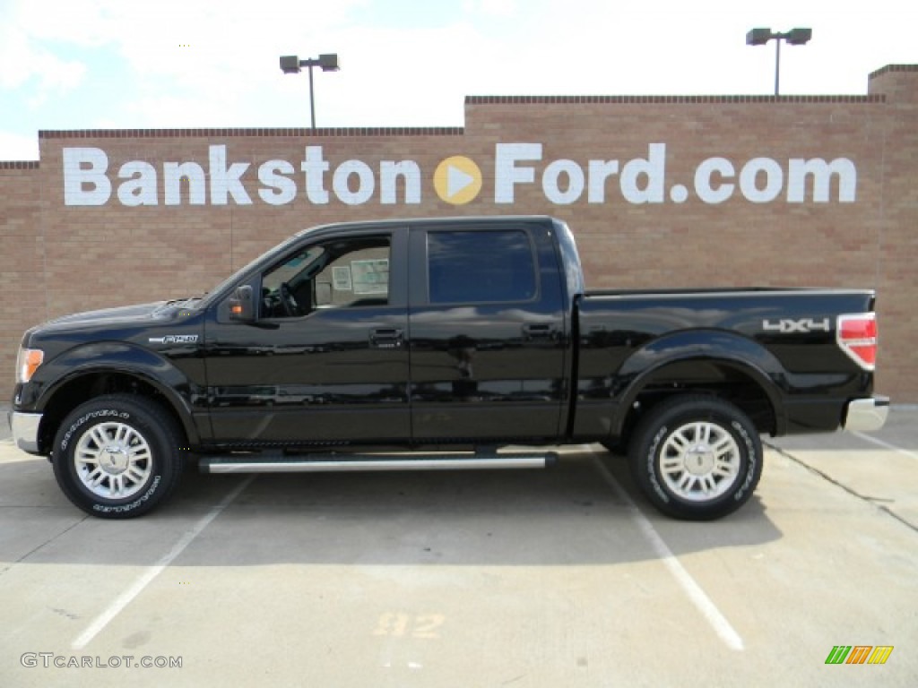 2011 F150 Lariat SuperCrew 4x4 - Ebony Black / Black photo #5