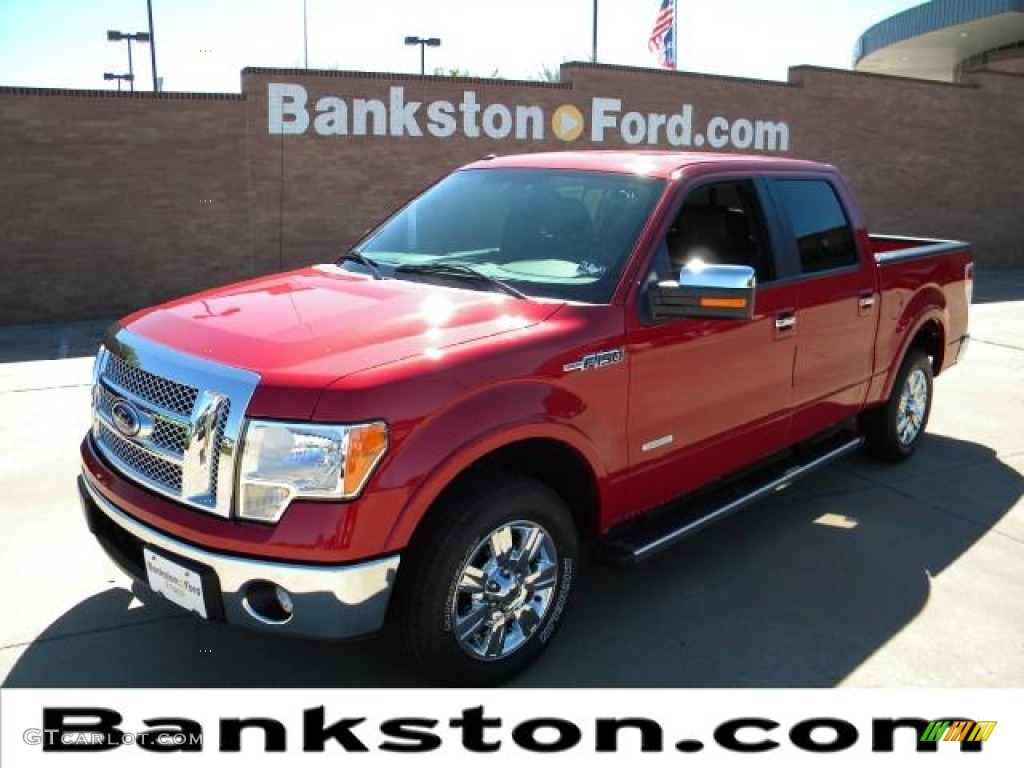 2011 F150 Lariat SuperCrew - Red Candy Metallic / Black photo #1