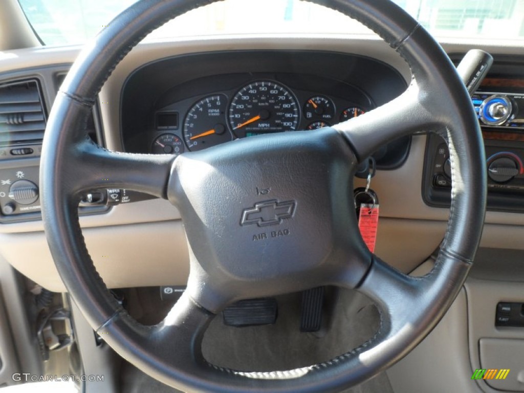 2001 Chevrolet Silverado 1500 LS Crew Cab Tan Steering Wheel Photo #58202834