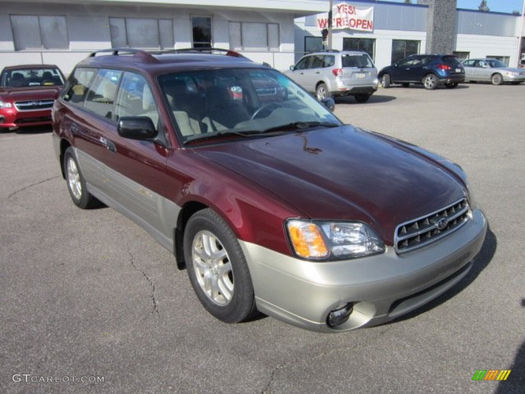 2001 Outback Wagon - Winestone Red Pearl / Beige photo #1