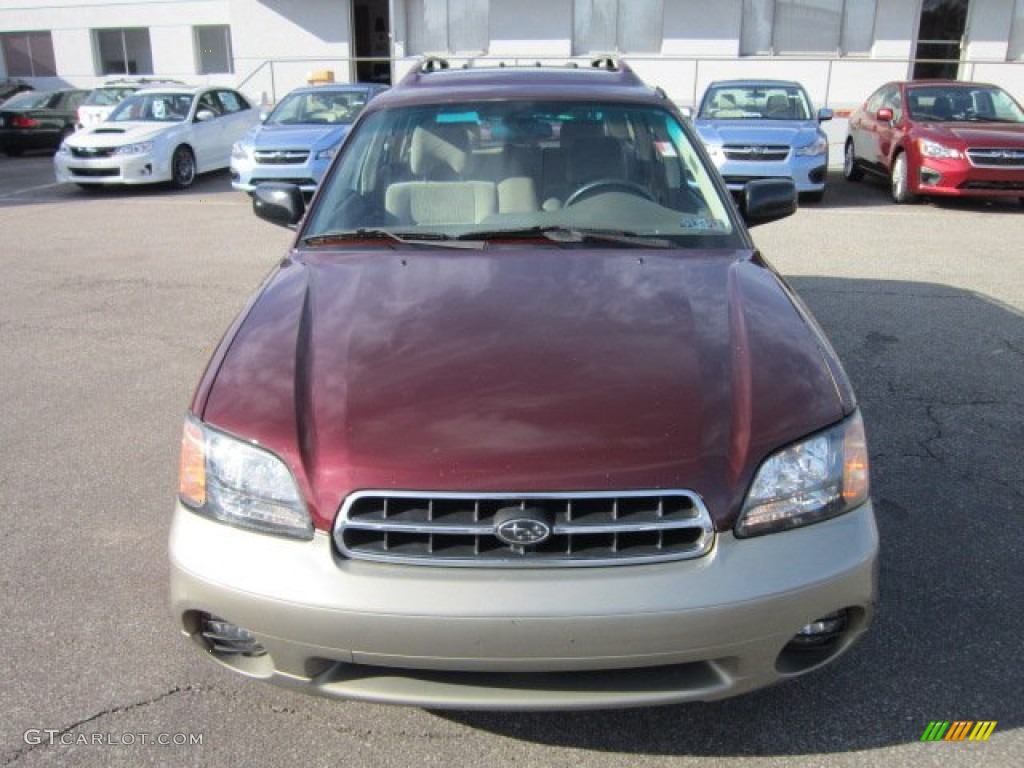 2001 Outback Wagon - Winestone Red Pearl / Beige photo #2