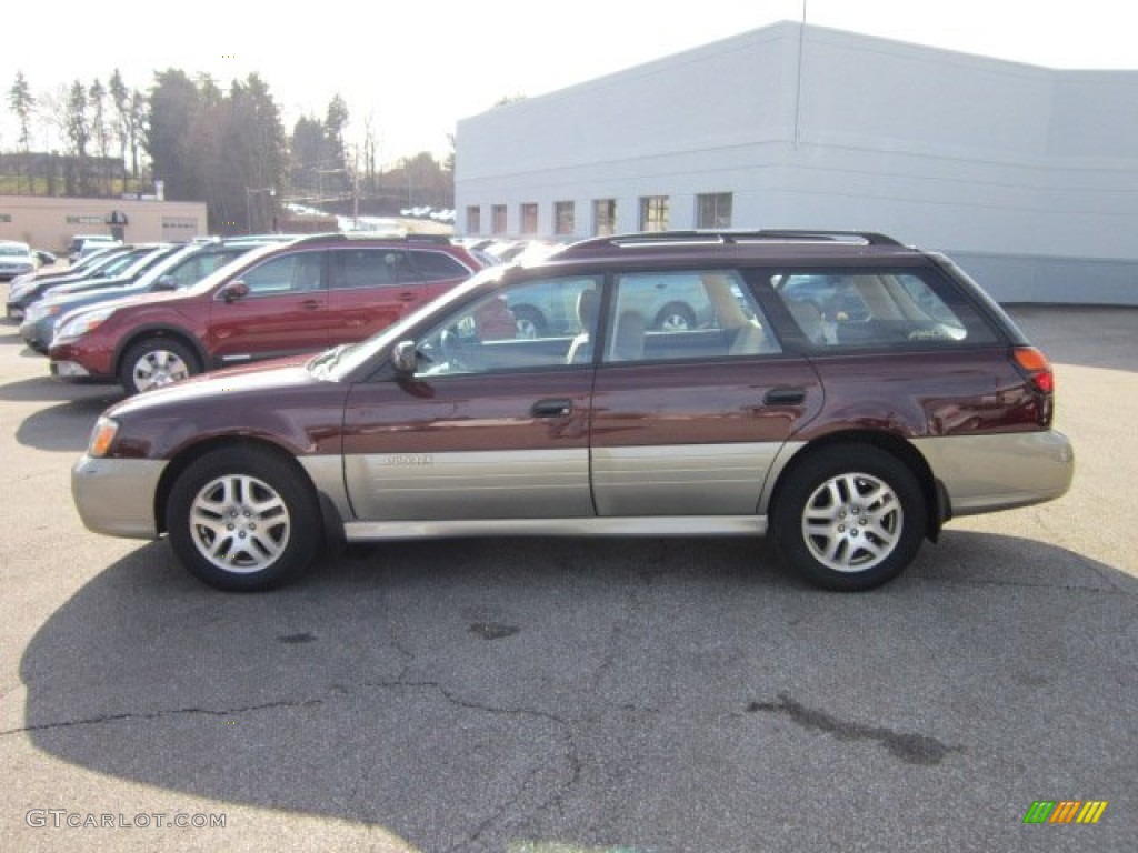 2001 Outback Wagon - Winestone Red Pearl / Beige photo #4