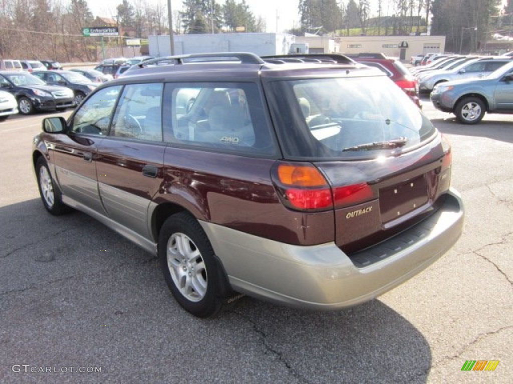 2001 Outback Wagon - Winestone Red Pearl / Beige photo #5
