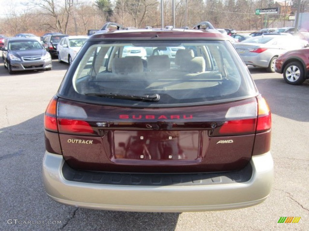 2001 Outback Wagon - Winestone Red Pearl / Beige photo #6