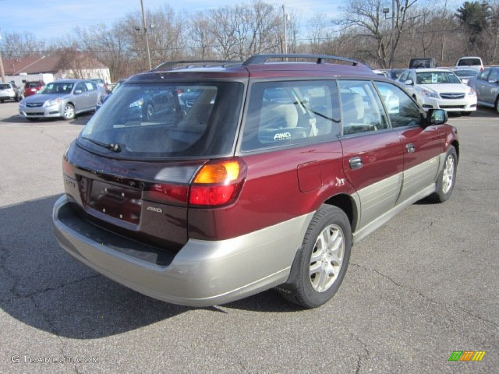 2001 Outback Wagon - Winestone Red Pearl / Beige photo #7