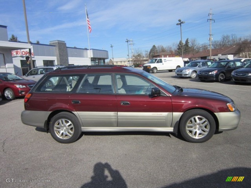 2001 Outback Wagon - Winestone Red Pearl / Beige photo #8