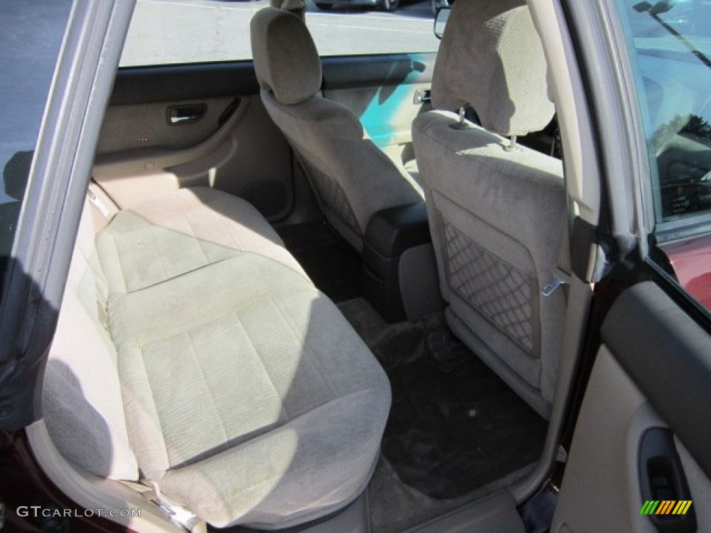 2001 Outback Wagon - Winestone Red Pearl / Beige photo #12