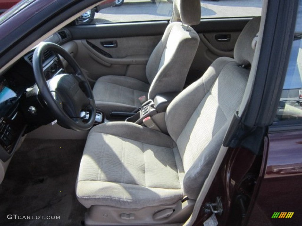 2001 Outback Wagon - Winestone Red Pearl / Beige photo #16