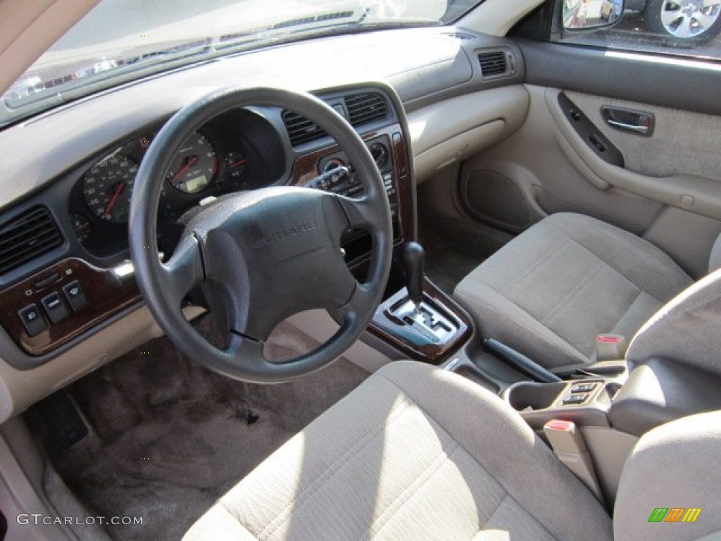 2001 Outback Wagon - Winestone Red Pearl / Beige photo #17