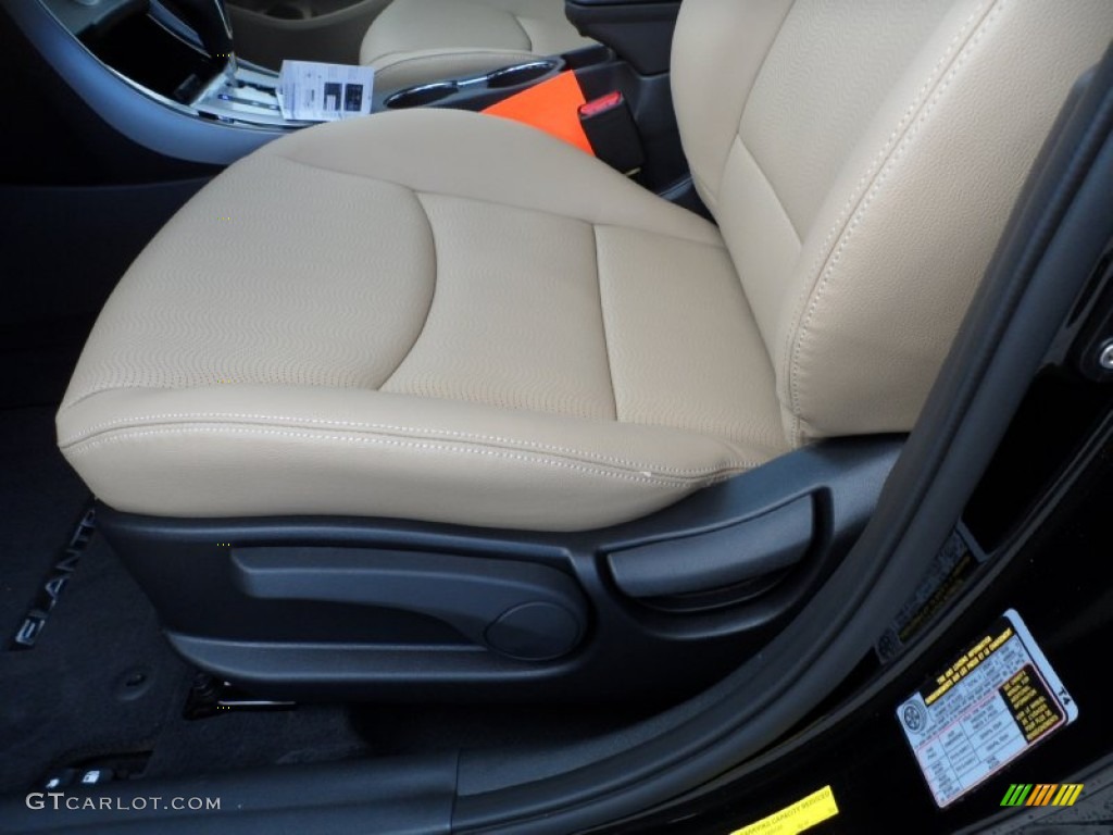 2012 Elantra Limited - Black Noir Pearl / Beige photo #24