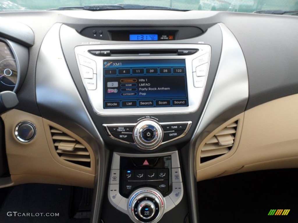 2012 Elantra Limited - Black Noir Pearl / Beige photo #27