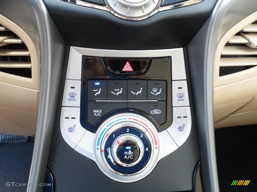 2012 Elantra Limited - Black Noir Pearl / Beige photo #29