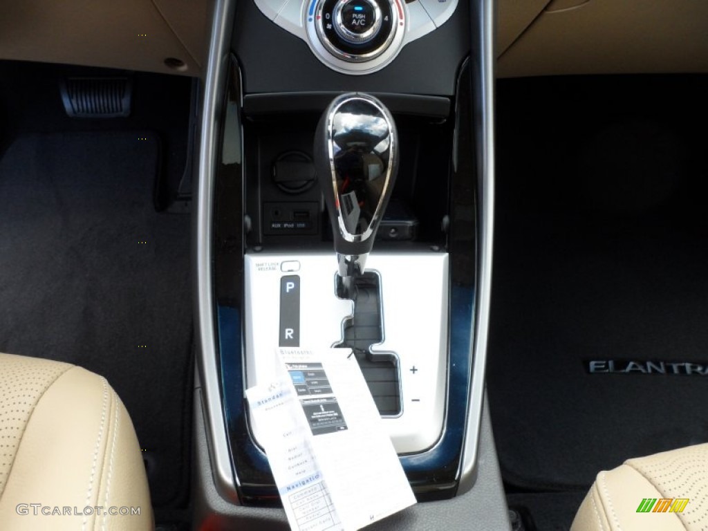 2012 Elantra Limited - Black Noir Pearl / Beige photo #30