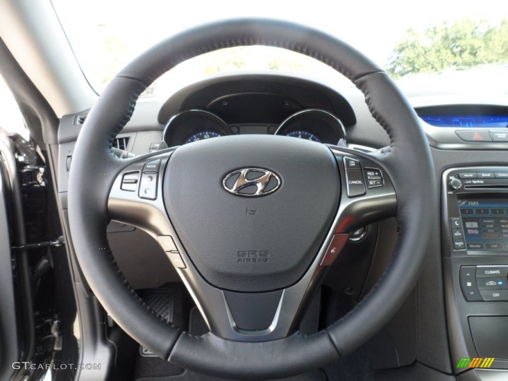 2012 Hyundai Genesis Coupe 2.0T Premium Black Cloth Steering Wheel Photo #58206300