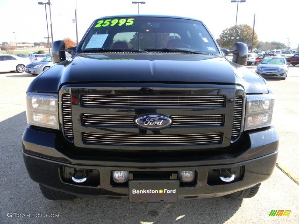 2007 F250 Super Duty Harley Davidson Crew Cab 4x4 - Black / Black/Red Leather photo #2