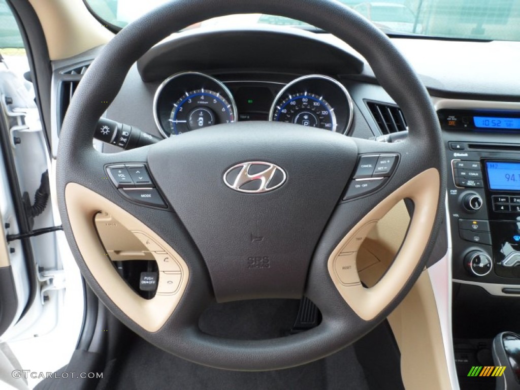 2011 Hyundai Sonata GLS Camel Steering Wheel Photo #58210953