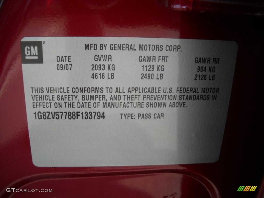 2008 Aura XR - Red Jewel / Gray photo #11