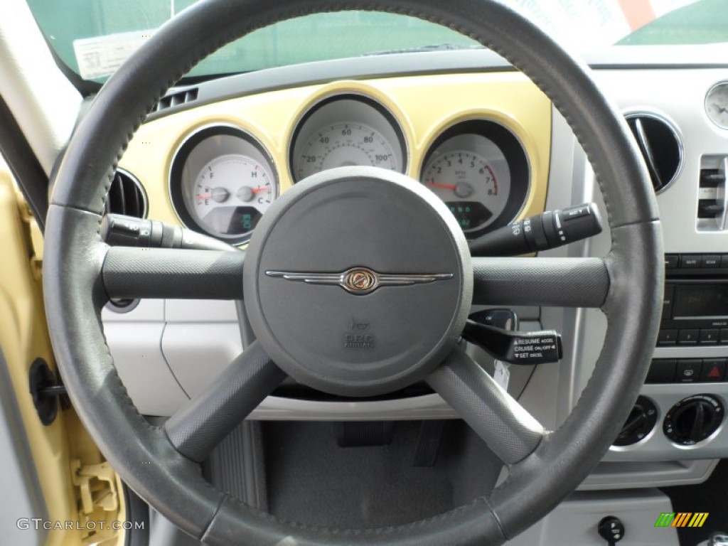 2007 Chrysler PT Cruiser Limited Pastel Pebble Beige Steering Wheel Photo #58212196