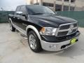 2009 Brilliant Black Crystal Pearl Dodge Ram 1500 Laramie Quad Cab  photo #1