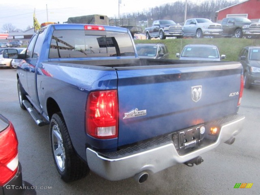 2011 Ram 1500 Big Horn Quad Cab 4x4 - Deep Water Blue Pearl / Dark Slate Gray/Medium Graystone photo #3