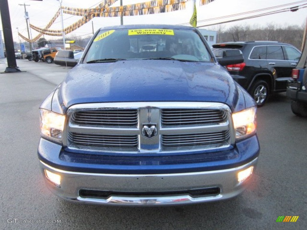 2011 Ram 1500 Big Horn Quad Cab 4x4 - Deep Water Blue Pearl / Dark Slate Gray/Medium Graystone photo #8