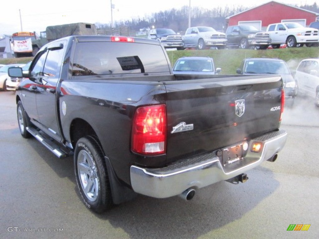 2010 Ram 1500 Big Horn Crew Cab 4x4 - Brilliant Black Crystal Pearl / Dark Slate/Medium Graystone photo #3