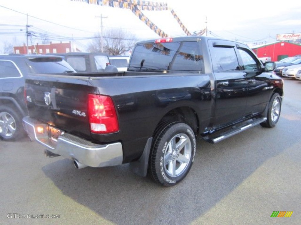 2010 Ram 1500 Big Horn Crew Cab 4x4 - Brilliant Black Crystal Pearl / Dark Slate/Medium Graystone photo #5