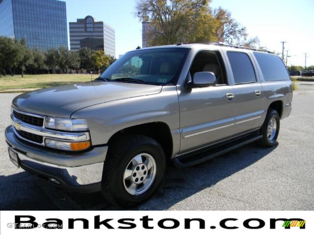 2003 Suburban 1500 LT - Light Pewter Metallic / Tan/Neutral photo #1