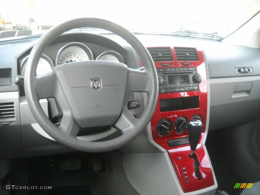 2007 Caliber SXT - Bright Silver Metallic / Pastel Slate Gray/Red photo #13