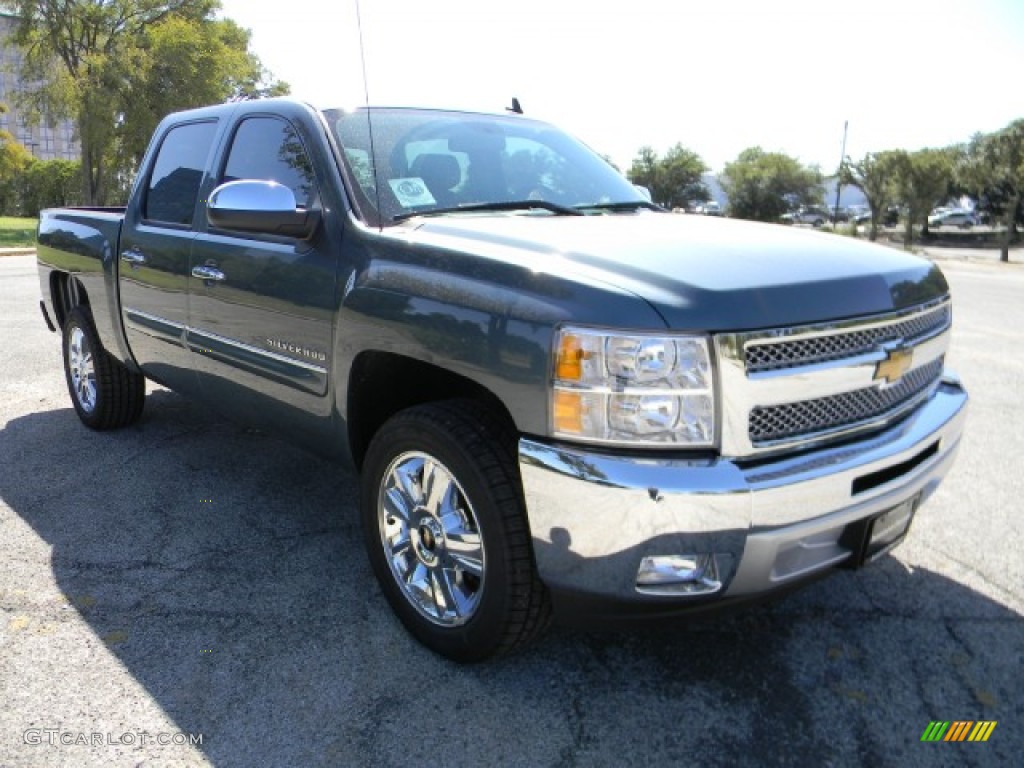 2012 Silverado 1500 LT Crew Cab - Blue Granite Metallic / Ebony photo #2