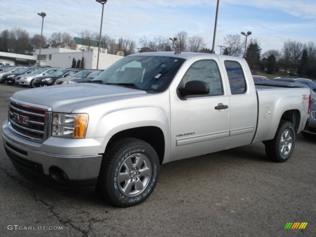 2012 Sierra 1500 SLE Extended Cab 4x4 - Quicksilver Metallic / Ebony photo #2