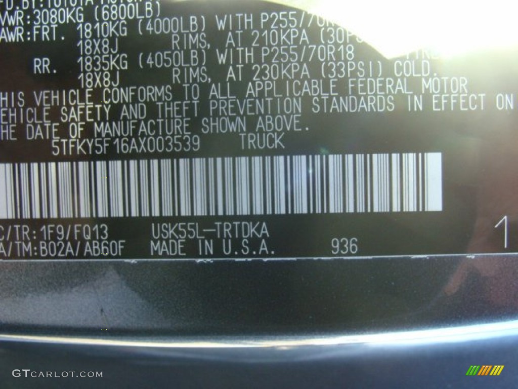 2010 Tundra Regular Cab 4x4 - Slate Gray Metallic / Graphite Gray photo #15