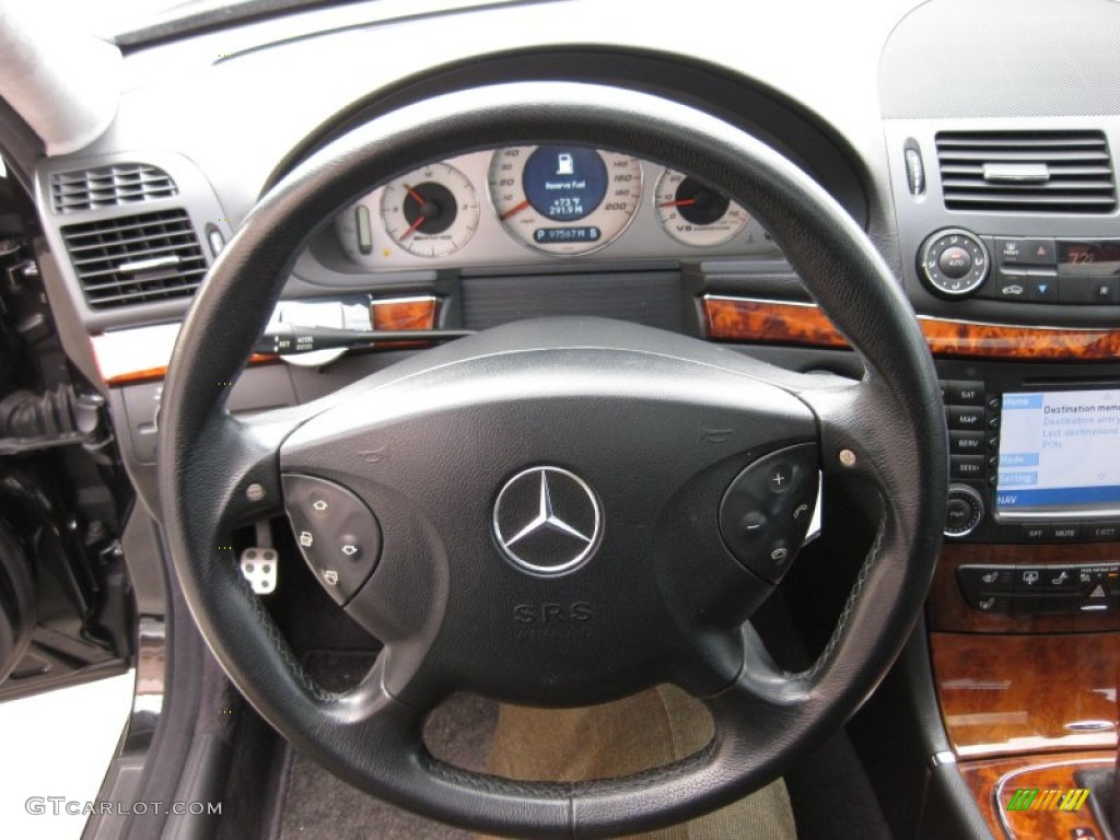 2005 Mercedes-Benz E 55 AMG Sedan Charcoal Steering Wheel Photo #58229016