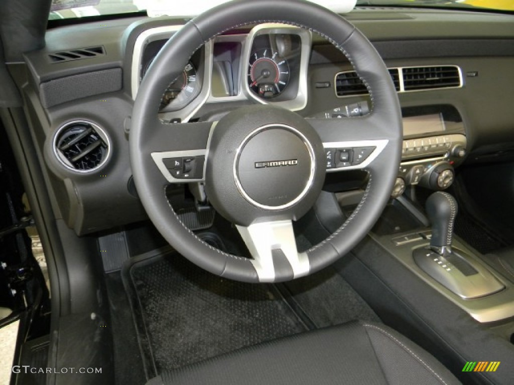 2011 Chevrolet Camaro LT/RS Convertible Black Steering Wheel Photo #58230739