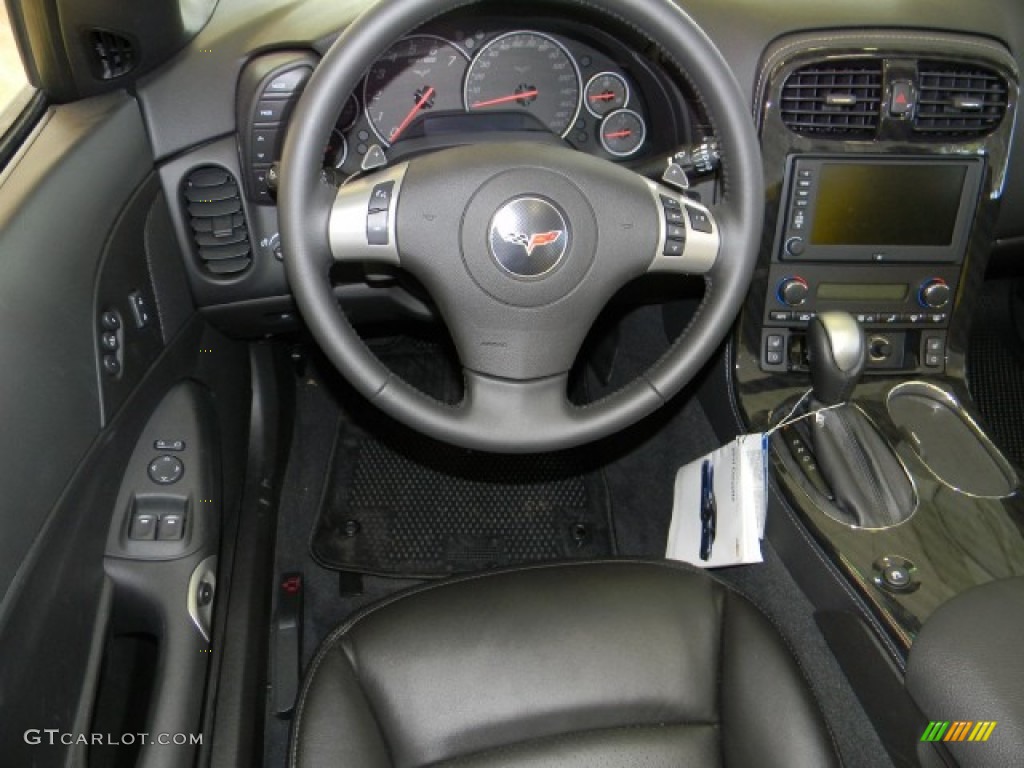 2011 Chevrolet Corvette Grand Sport Convertible Ebony Black Steering Wheel Photo #58231142