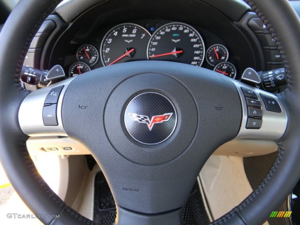2011 Chevrolet Corvette Grand Sport Coupe Cashmere Steering Wheel Photo #58231265