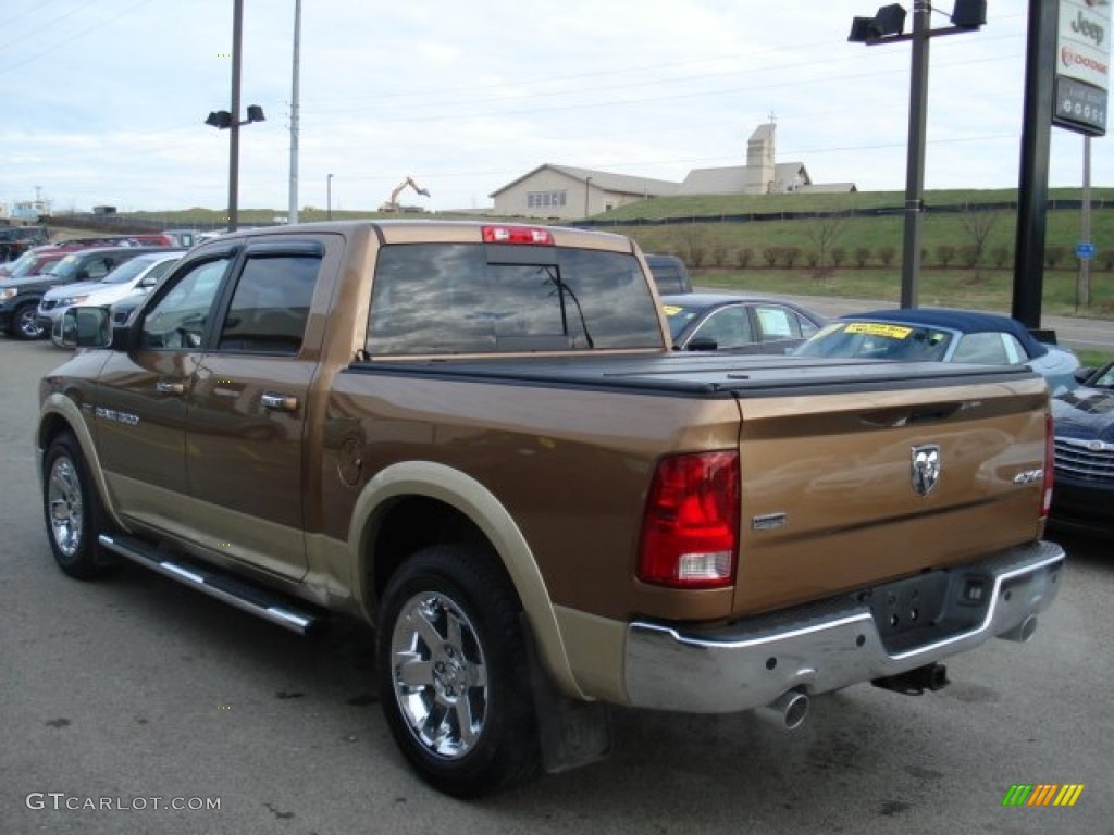 2011 Ram 1500 Laramie Crew Cab 4x4 - Saddle Brown Pearl / Light Pebble Beige/Bark Brown photo #6