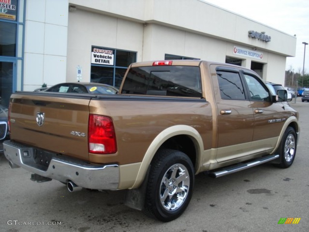 2011 Ram 1500 Laramie Crew Cab 4x4 - Saddle Brown Pearl / Light Pebble Beige/Bark Brown photo #8