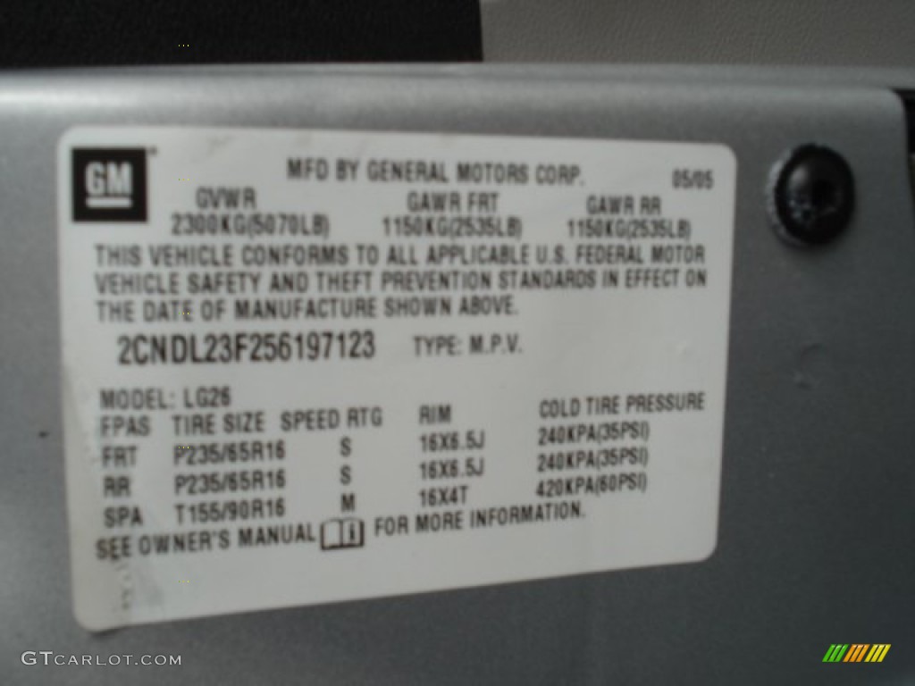 2005 Equinox LS AWD - Galaxy Silver Metallic / Light Gray photo #25