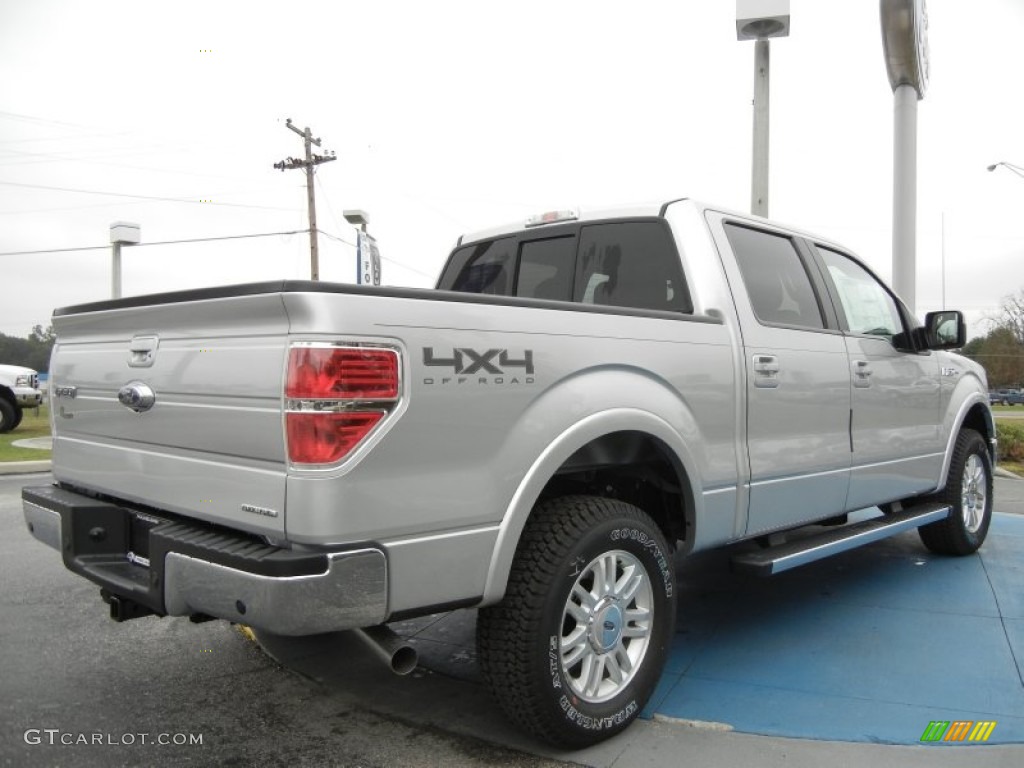 2012 F150 Lariat SuperCrew 4x4 - Ingot Silver Metallic / Black photo #3