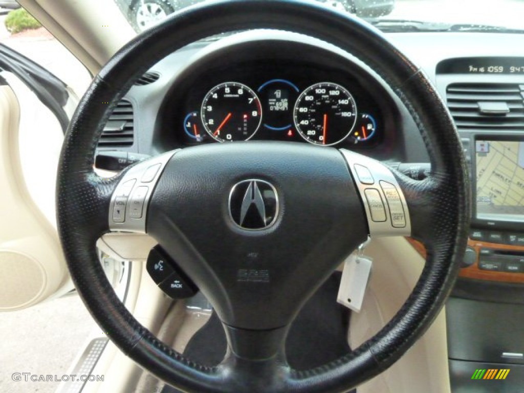 2004 Acura TSX Sedan Parchment Steering Wheel Photo #58237413