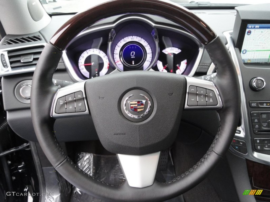 2012 Cadillac SRX Performance AWD Ebony/Ebony Steering Wheel Photo #58237788