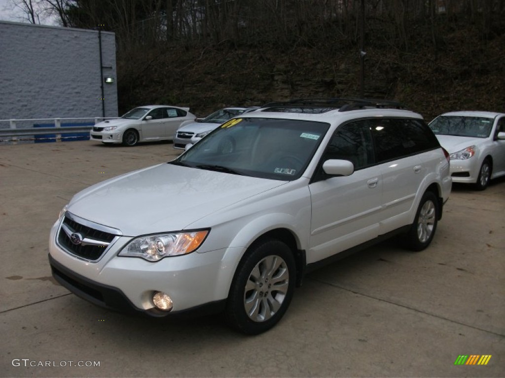 2009 Outback 2.5i Limited Wagon - Satin White Pearl / Warm Ivory photo #3