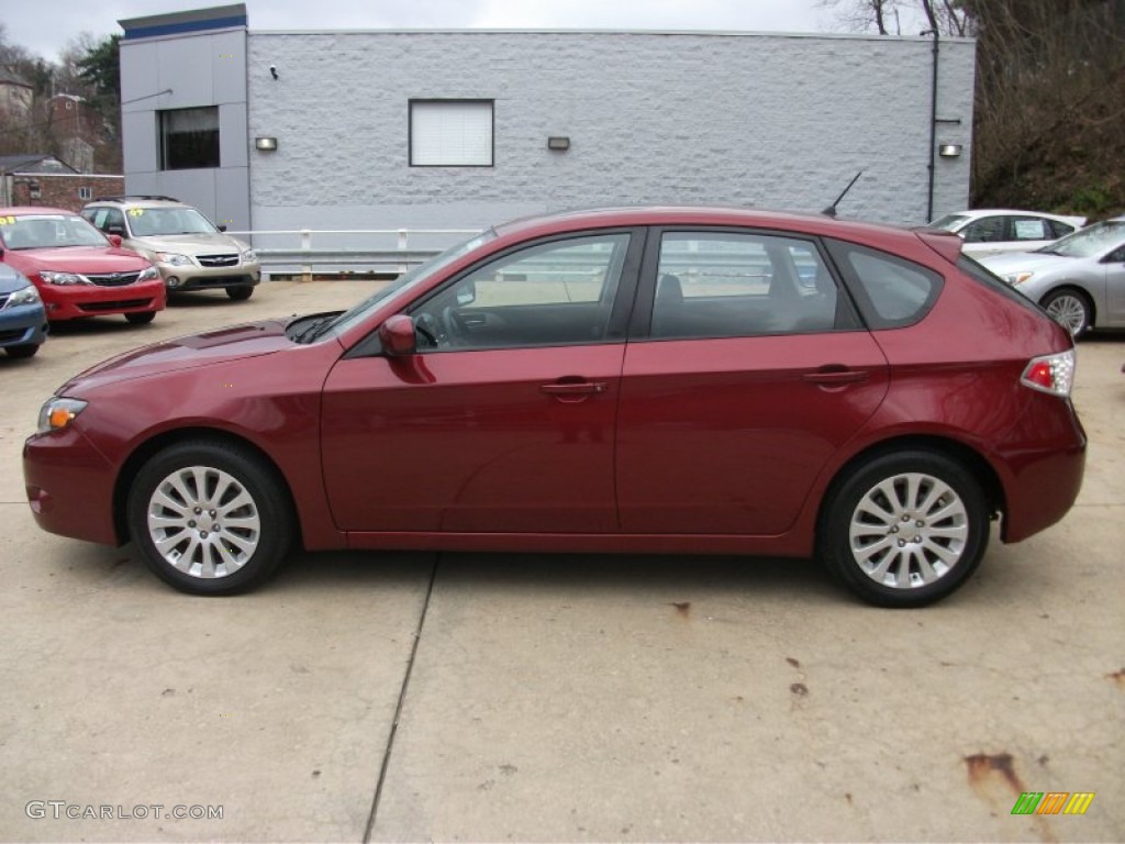2010 Impreza 2.5i Premium Wagon - Camellia Red Pearl / Carbon Black photo #2